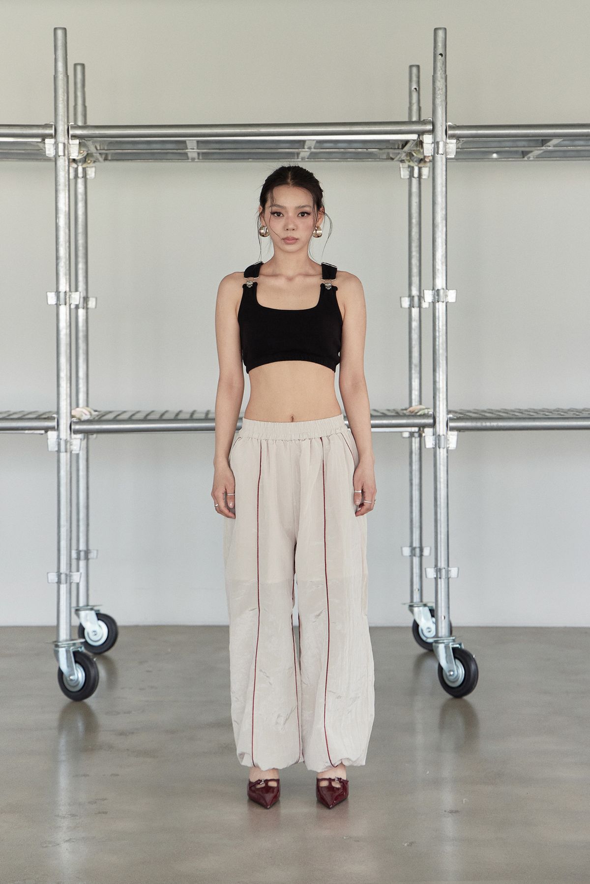 노 엑스트라 터치(NO EXTRA TOUCH) Summer Piping Pants (Latte, Wine) / 25SMPT005WI