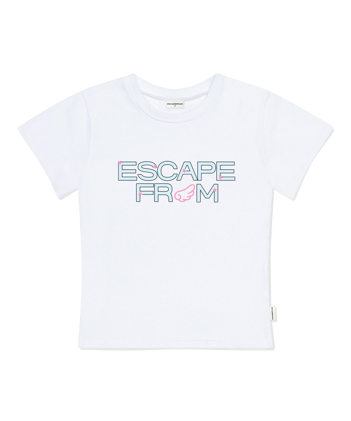 ☆韓国☆[ESCAPEFROM］Angel ESCF Logo Print Over-fit T 2C S-L MUSINSA公式 | ESCAPEFROM From Angel Print Slim Fit Short