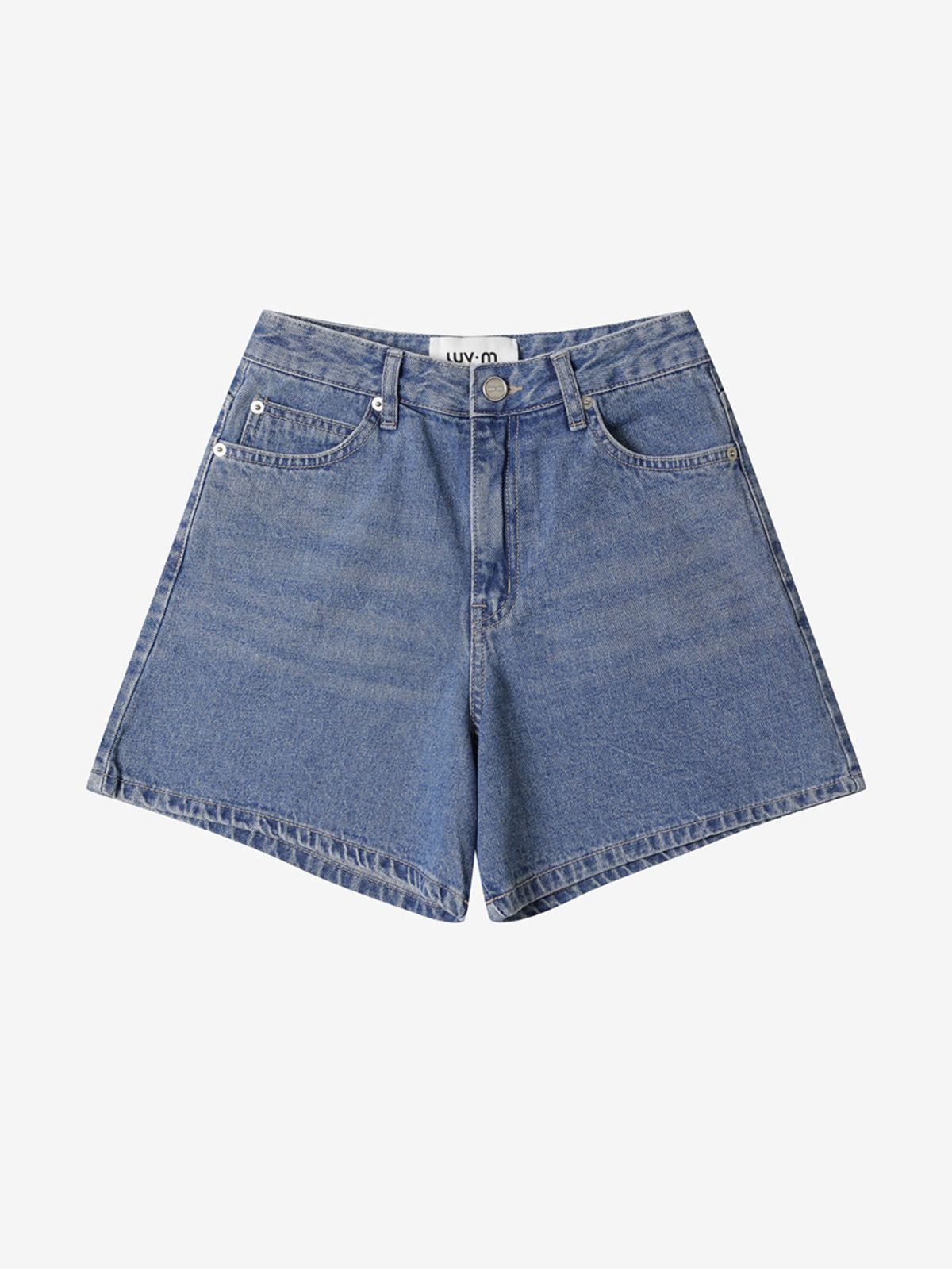 엘유브이엠(LUVM) DENIM WIDE SHORTS_BLUE