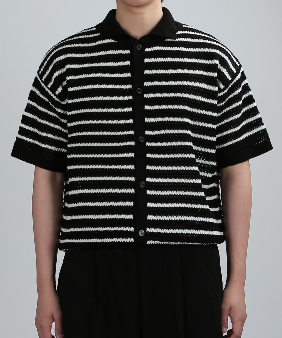 베리베인(VERYVAIN) STR SUMMER CARDIGAN (BLACK/WHITE)