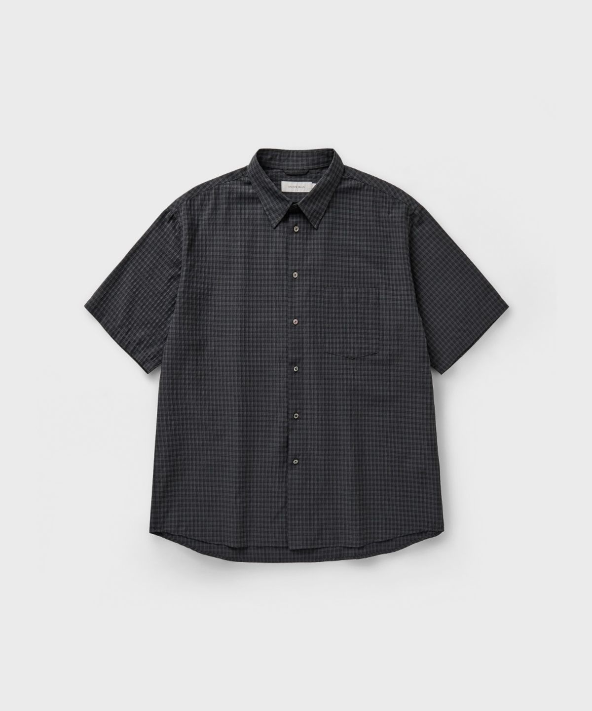 유니온블루(UNION BLUE) SMALL CHECK SUNDAY SHIRT [CHARCOAL BLACK]
