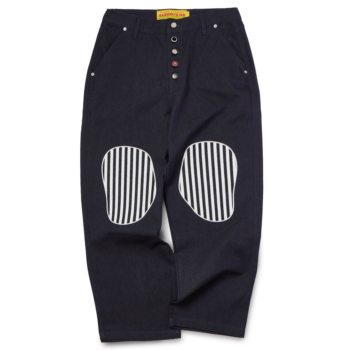 가먼츠팹(GARMENTS FAB) Stripe Knee Patch Pants (NAVY)