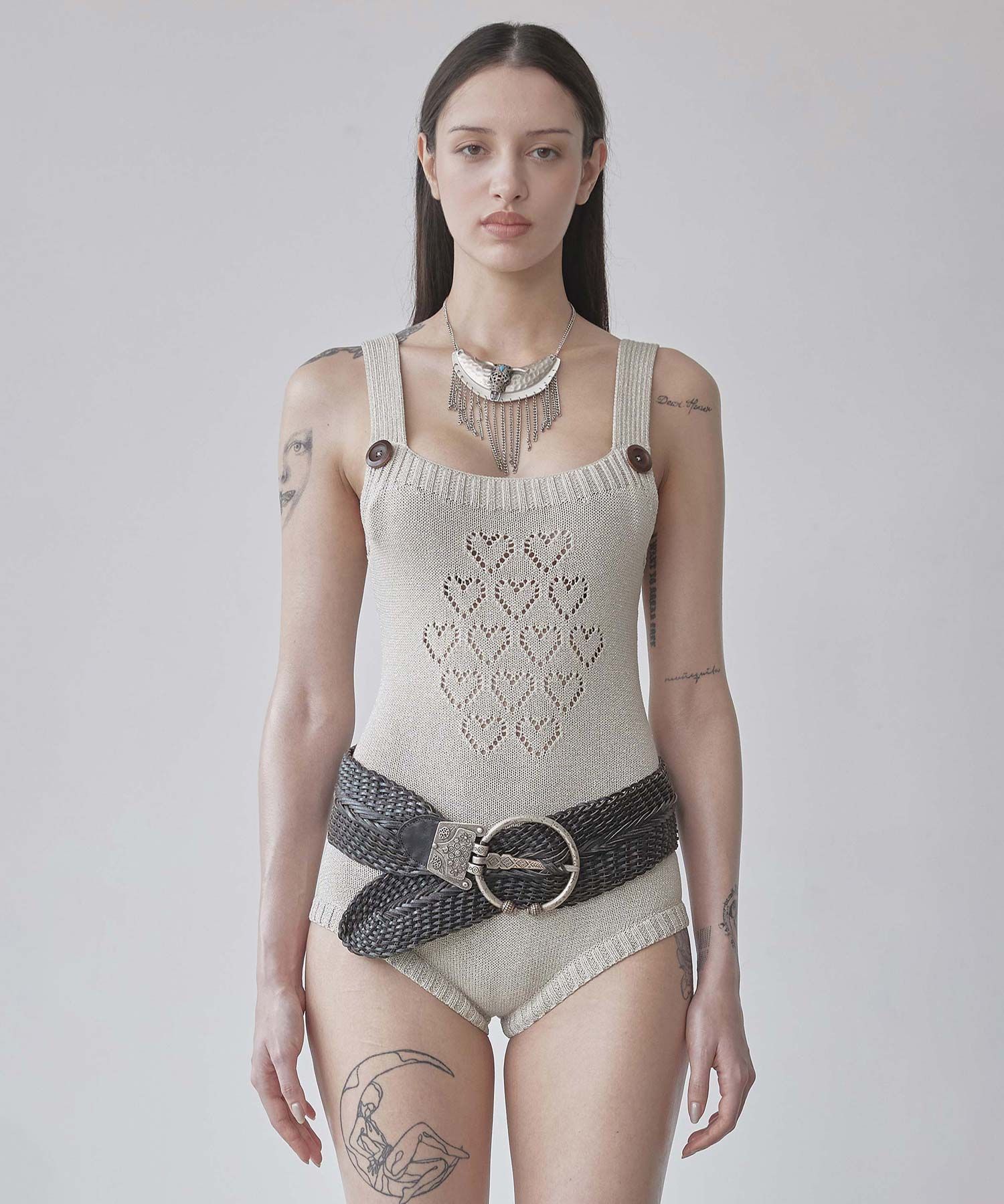 無料配送 ◆ Sculptor ◆ Overalls Knitted Bodysuit MUSINSA | SCULPTOR Overalls Knitted Bodysuit Raw