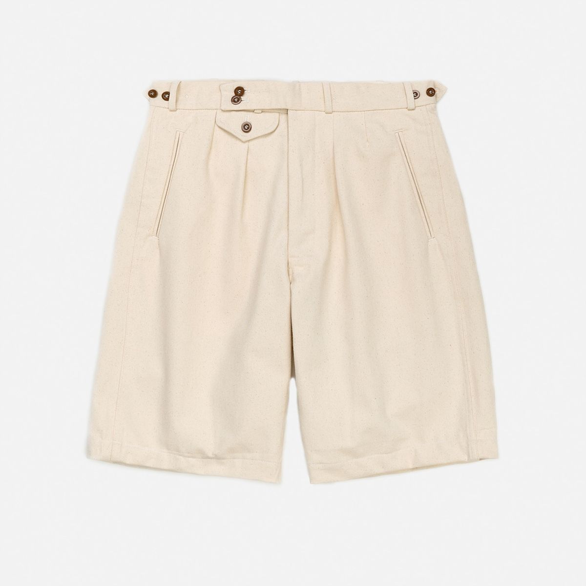 와이엠씨엘케이와이(YMCL KY) German Type Navy Tropical Short Pants - Natural
