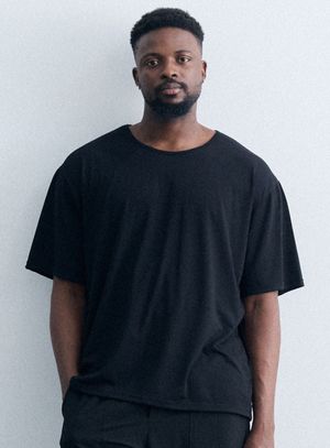 소프트 스쿱넥 숏슬리브 AM1191 BK