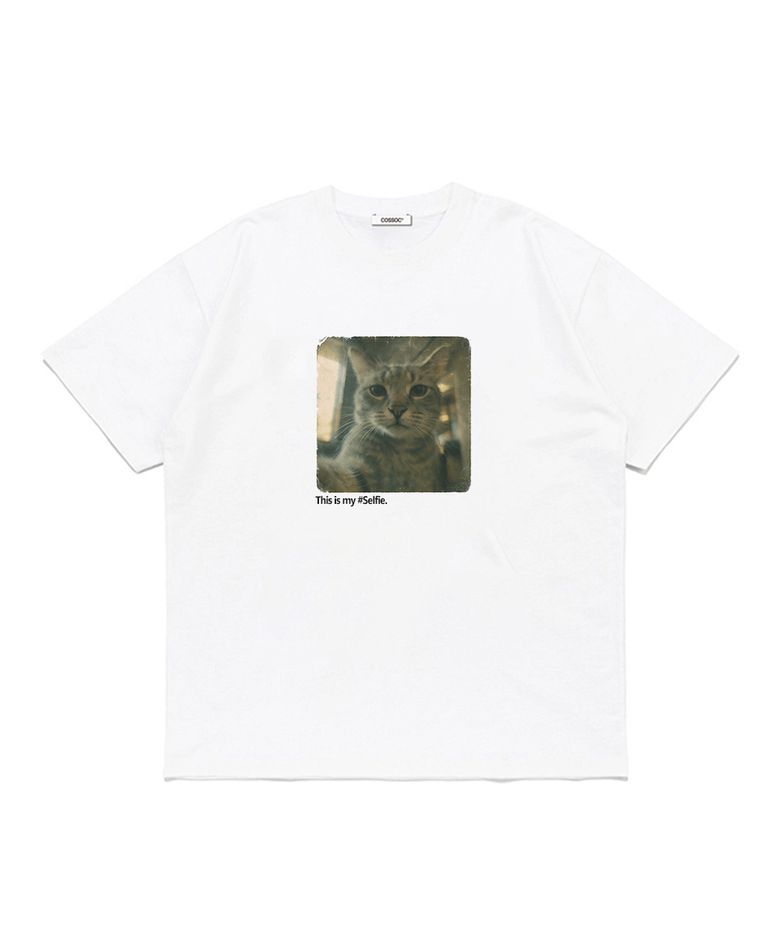 셀피 캣 반팔 티셔츠 (WHITE)