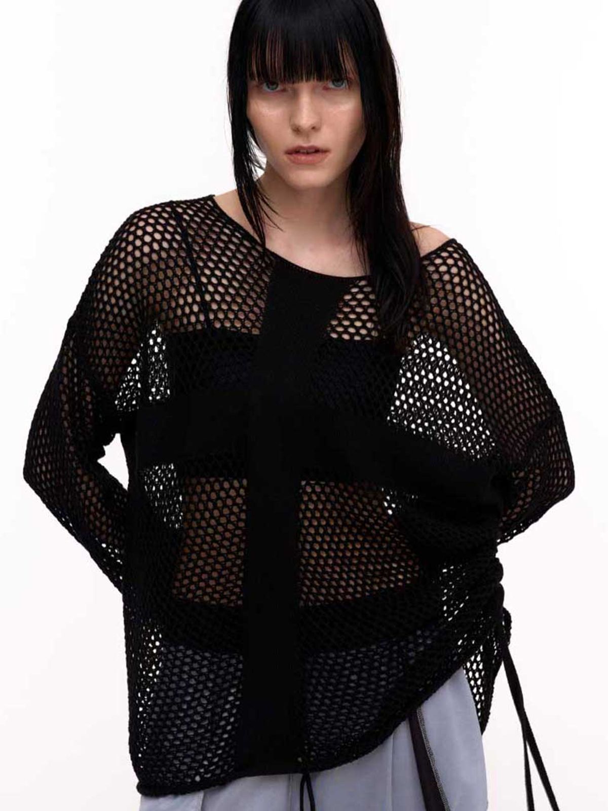 2000아카이브스(2000ARCHIVES) XCX CROCHET SWEATER (BLACK)