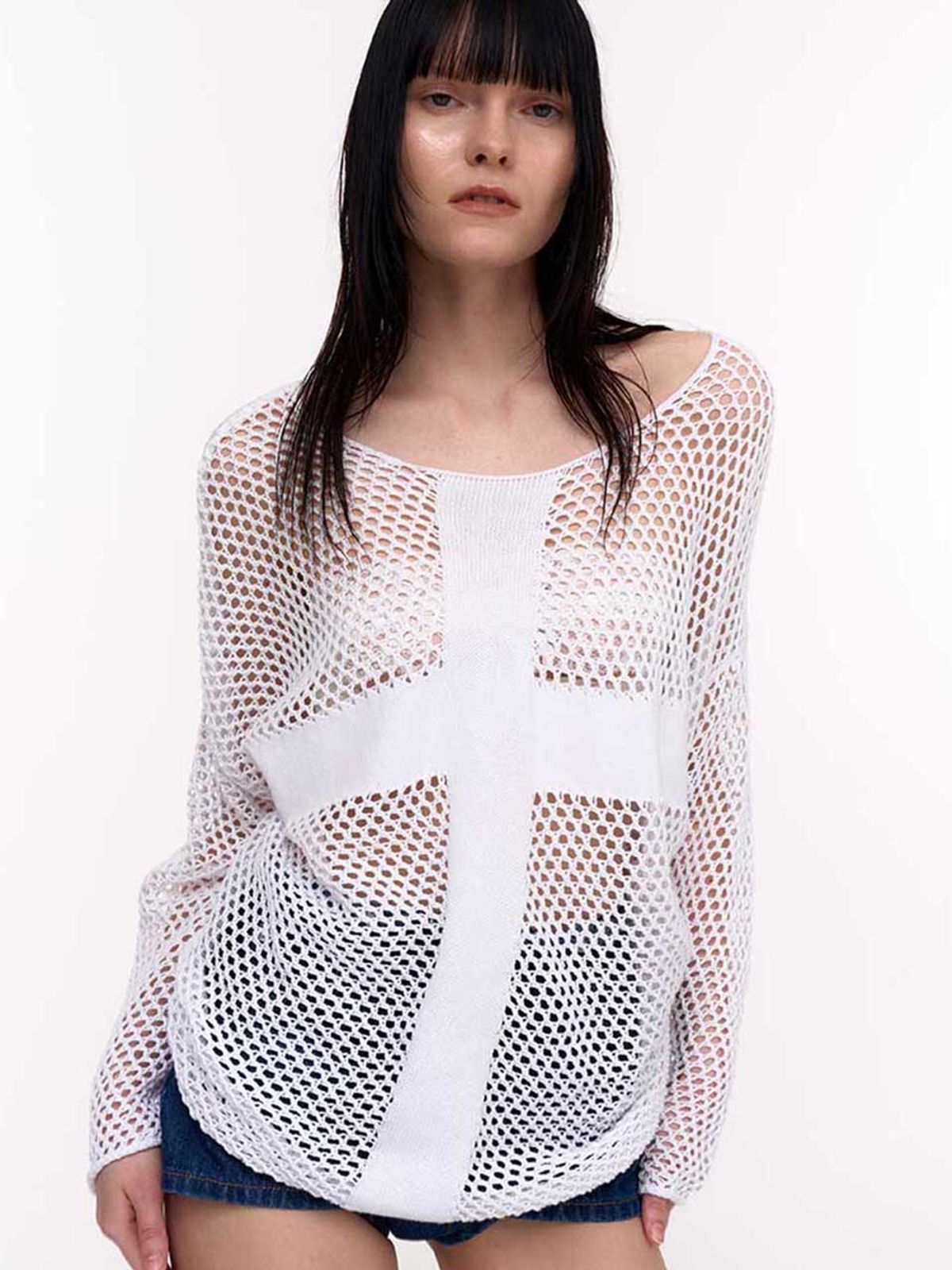2000아카이브스(2000ARCHIVES) XCX CROCHET SWEATER (IVORY)