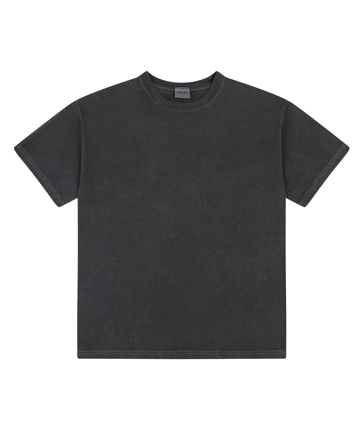 에이던엠(ADERNM) BACK CUT-LINE OVERSIZED PIGMENT T-SHIRTS (CHARCOAL)