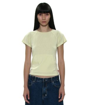 PWC 라운드넥 포켓 숏슬리브 티_레몬