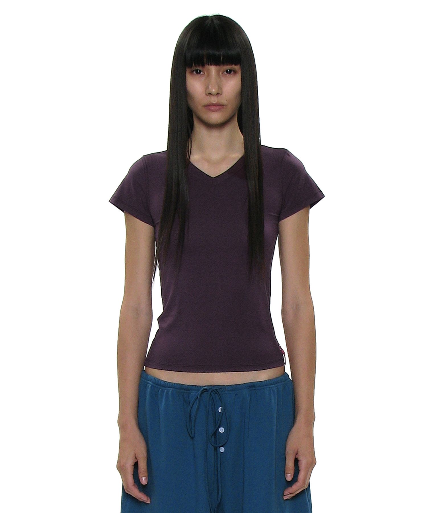 PWC V-Neck Baby Tee_Midnight Plum