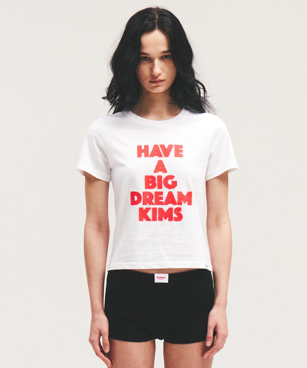 킴스 프레시 코튼 마켓(KIMS FRESH COTTON MARKET) (Unisex) Big Dream Tee White(red)
