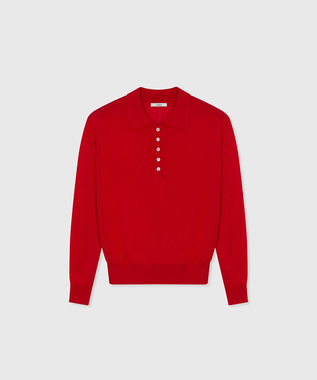 타일레(TAILLE) ECLAT VEIL SILK KNIT POLO TOP ROSSO RED