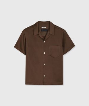 RIVIERA SATIN SHIRT TABAC BROWN