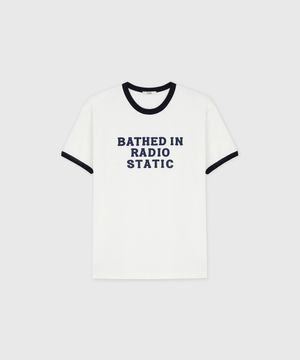 BATHED IN RADIO STATIC T-SHIRT WHITE/NAVY