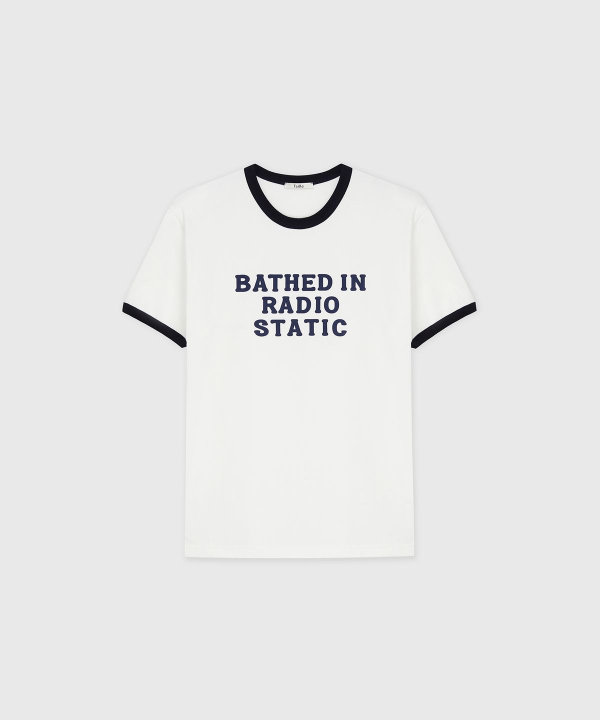 타일레(TAILLE) BATHED IN RADIO STATIC T-SHIRT WHITE/NAVY