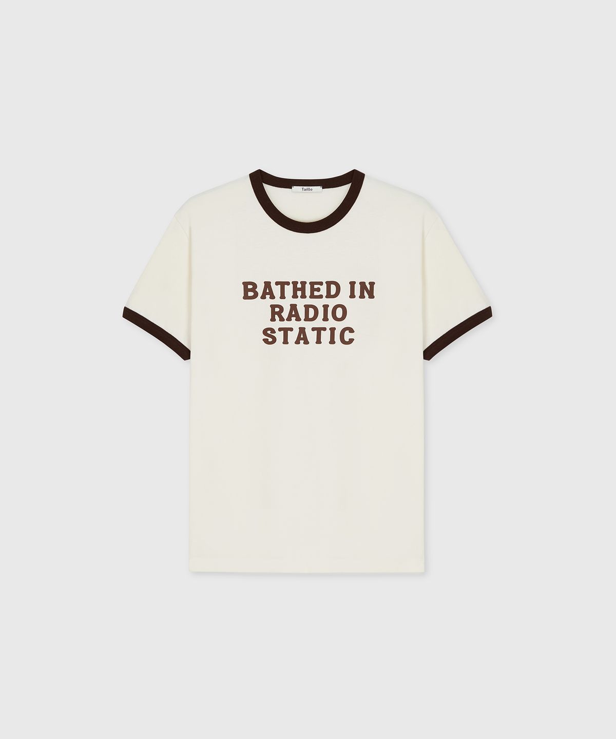 타일레(TAILLE) BATHED IN RADIO STATIC T-SHIRT ECRU/BROWN