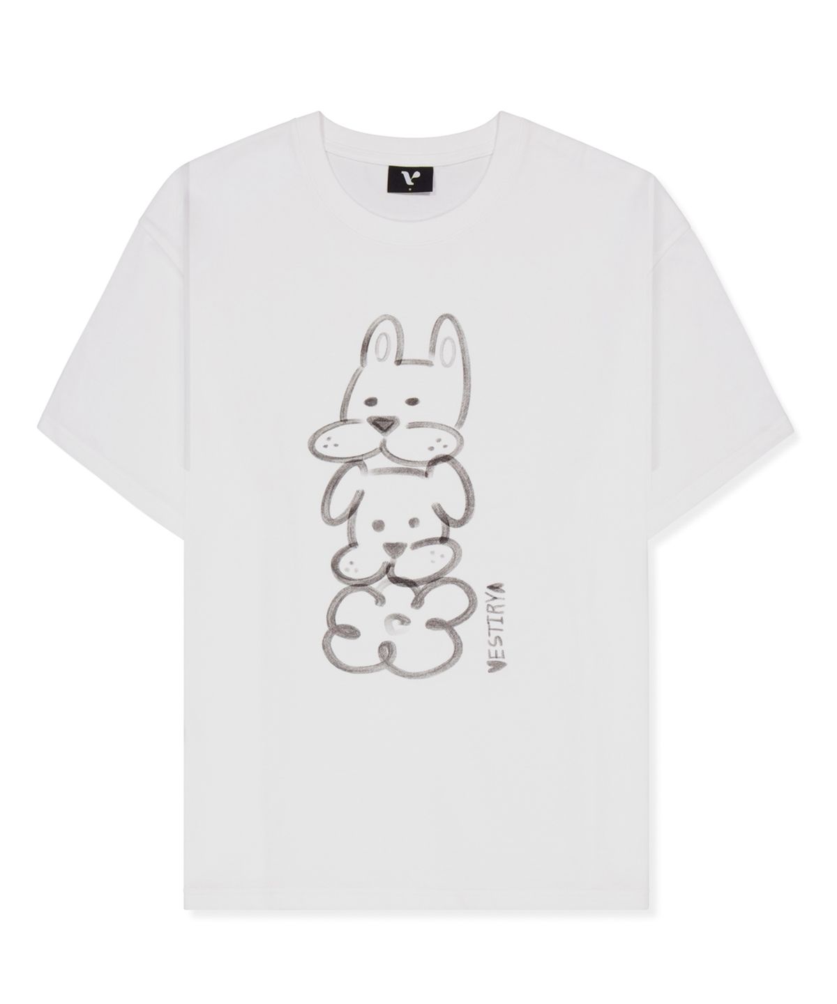 베스티리아(VESTIRYA) Line friends puppy T-shirts White