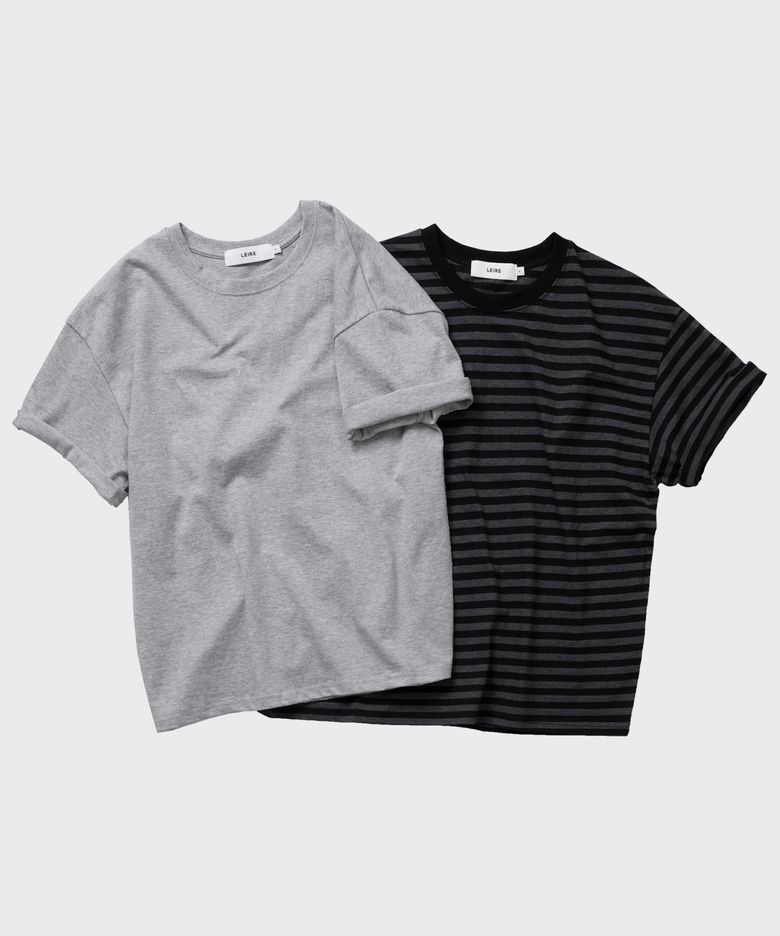[2PACK] 에센셜 크롭 티셔츠