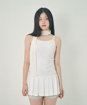 스타 도트 매쉬 스카프 아이보리 화이트