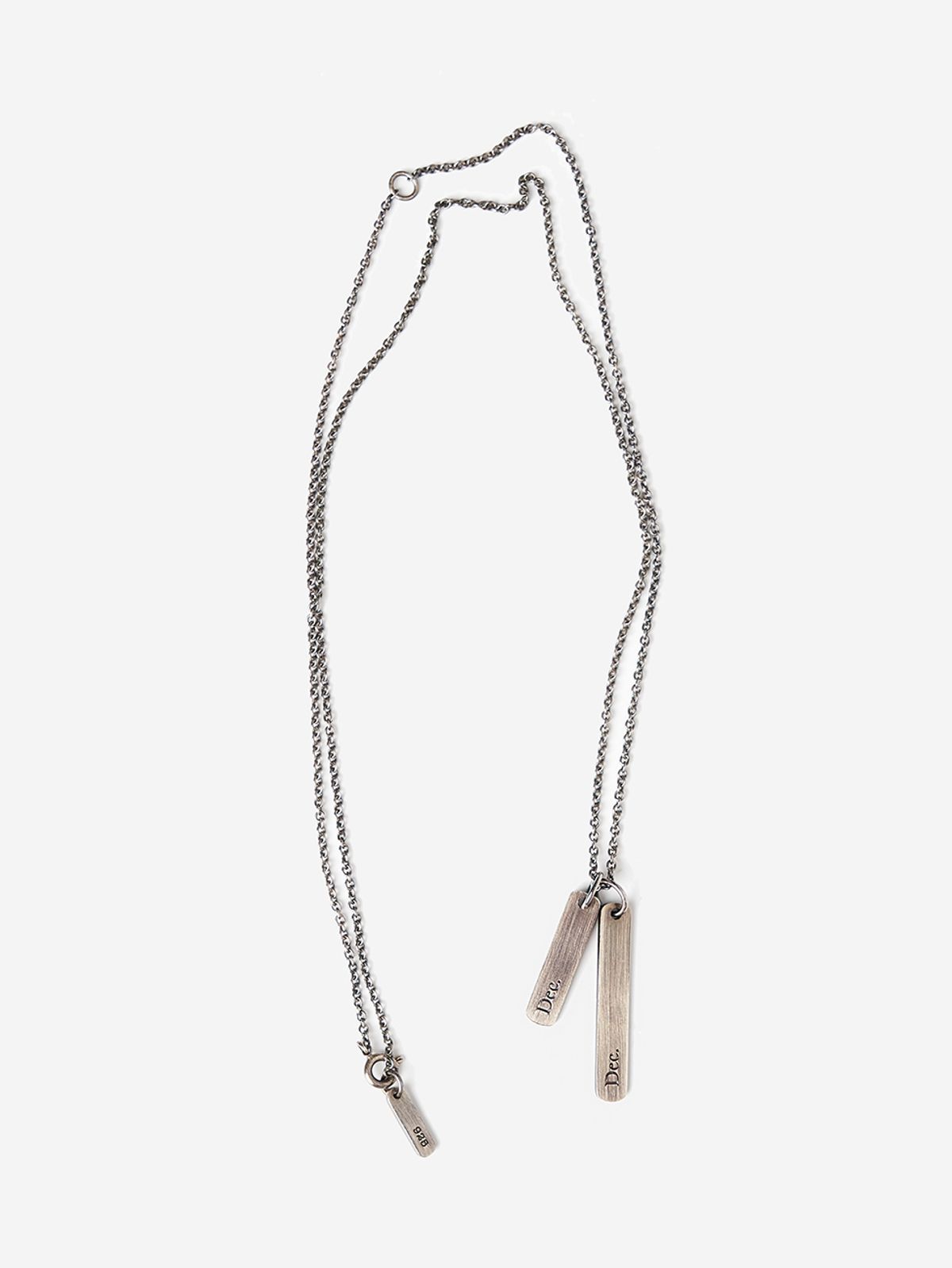 디셈버텐(DECEMBER TEN) DECX Double Tag Necklace Vintage Silver