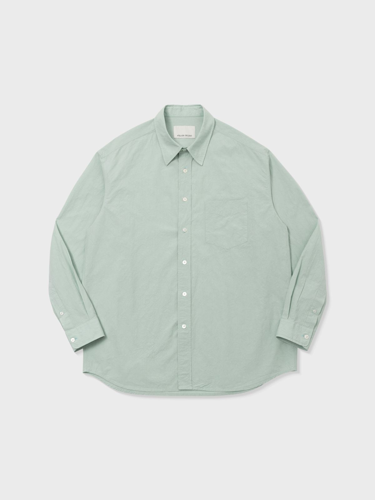 아틀리에 델디오(ATELIER DELDIO) COTTON CATCH WASHER COMFORT SHIRT (MINT GREEN)