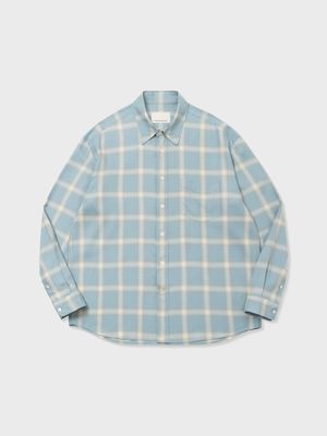 RAYON OMBRE CHECK COMFORT SHIRT (BLUE)