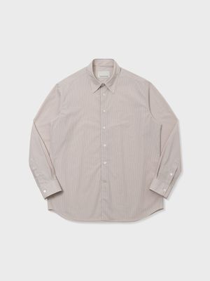 COTTON STRIPE TAPERED SHIRT (GREIGE)