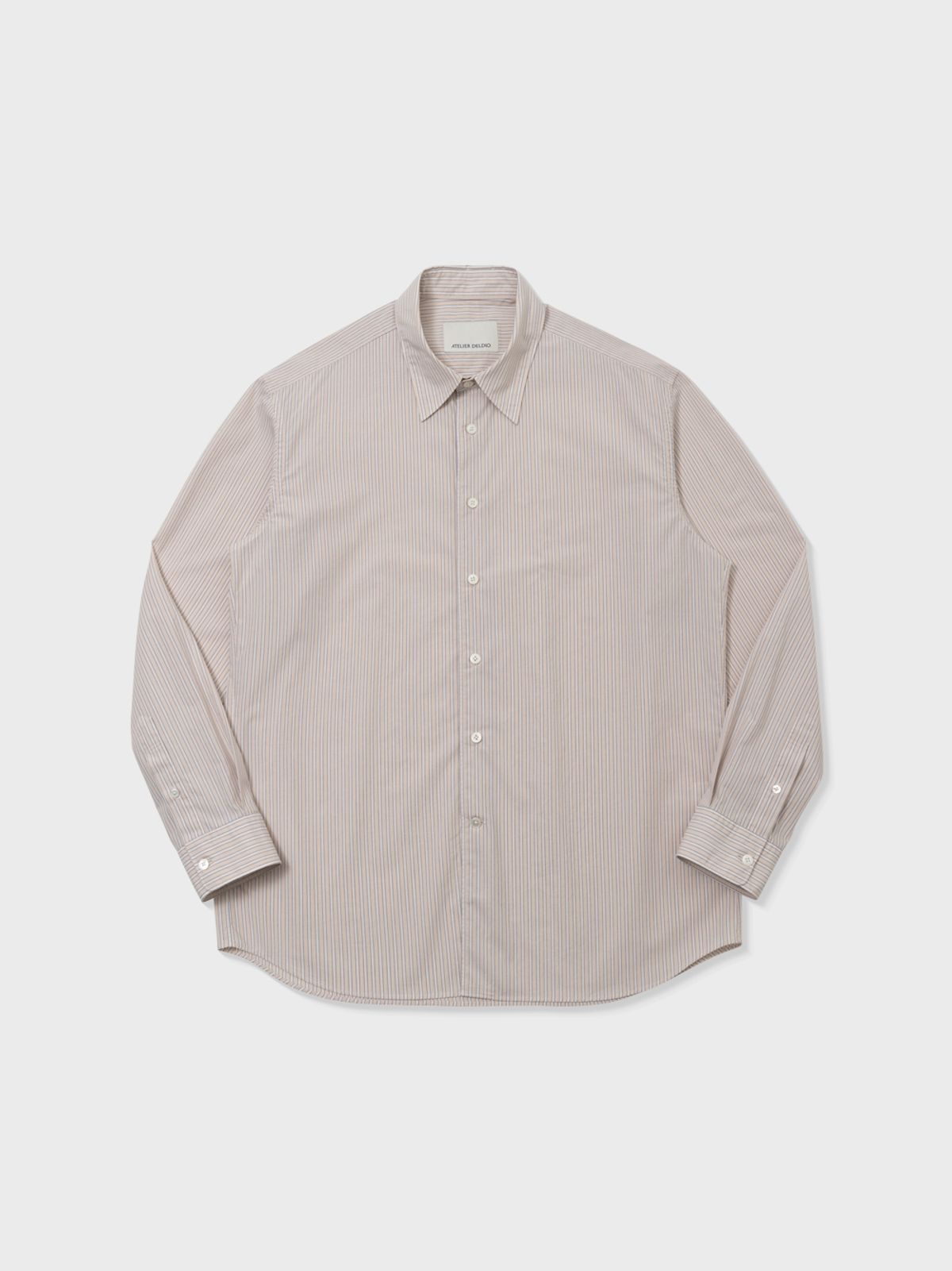 아틀리에 델디오(ATELIER DELDIO) COTTON STRIPE TAPERED SHIRT (GREIGE)