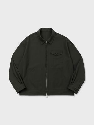 HIGH TWISTED COTTON BLOUSON (CHARCOAL GREY)