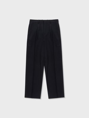 TROPICAL WOOL MOHAIR TAILORED PANTS (BLACK)