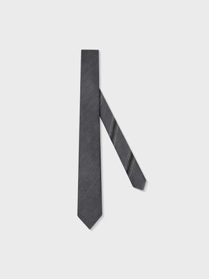 ITALIAN LINEN SILK BIRDSEYE TIE (GREY)