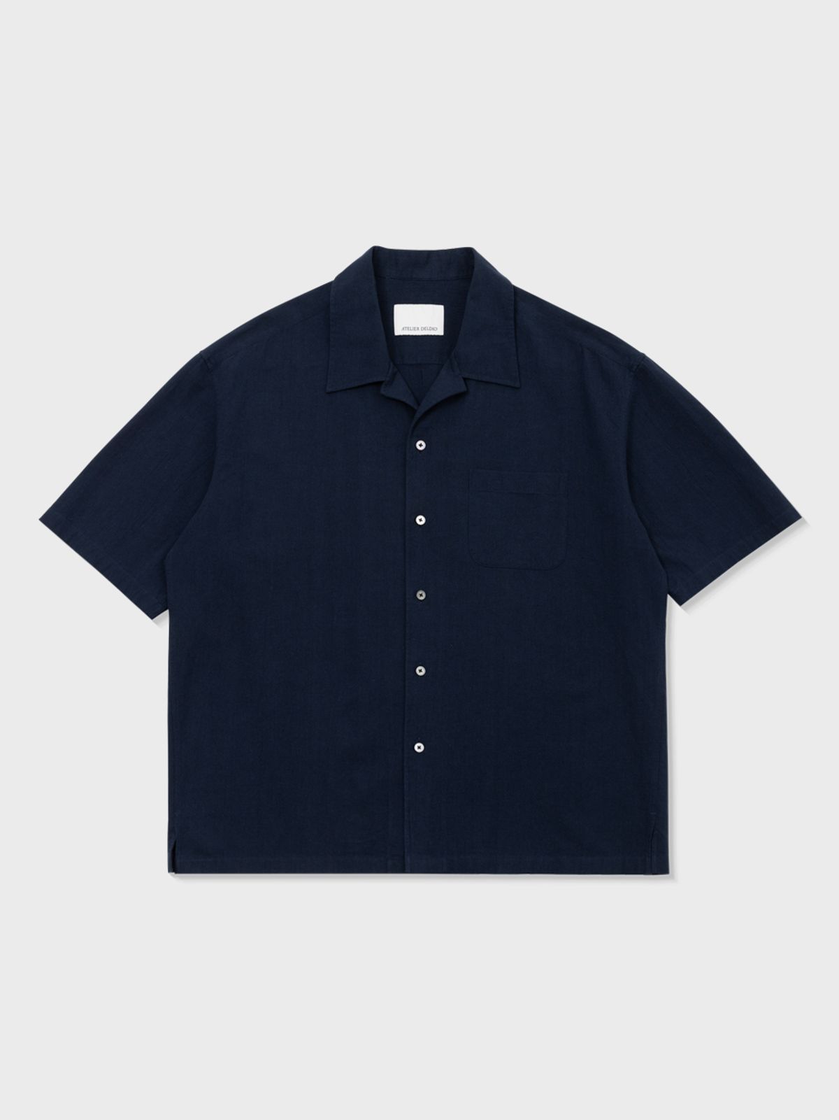 아틀리에 델디오(ATELIER DELDIO) LINEN COTTON POPLIN CUBAN SHIRT (NAVY)