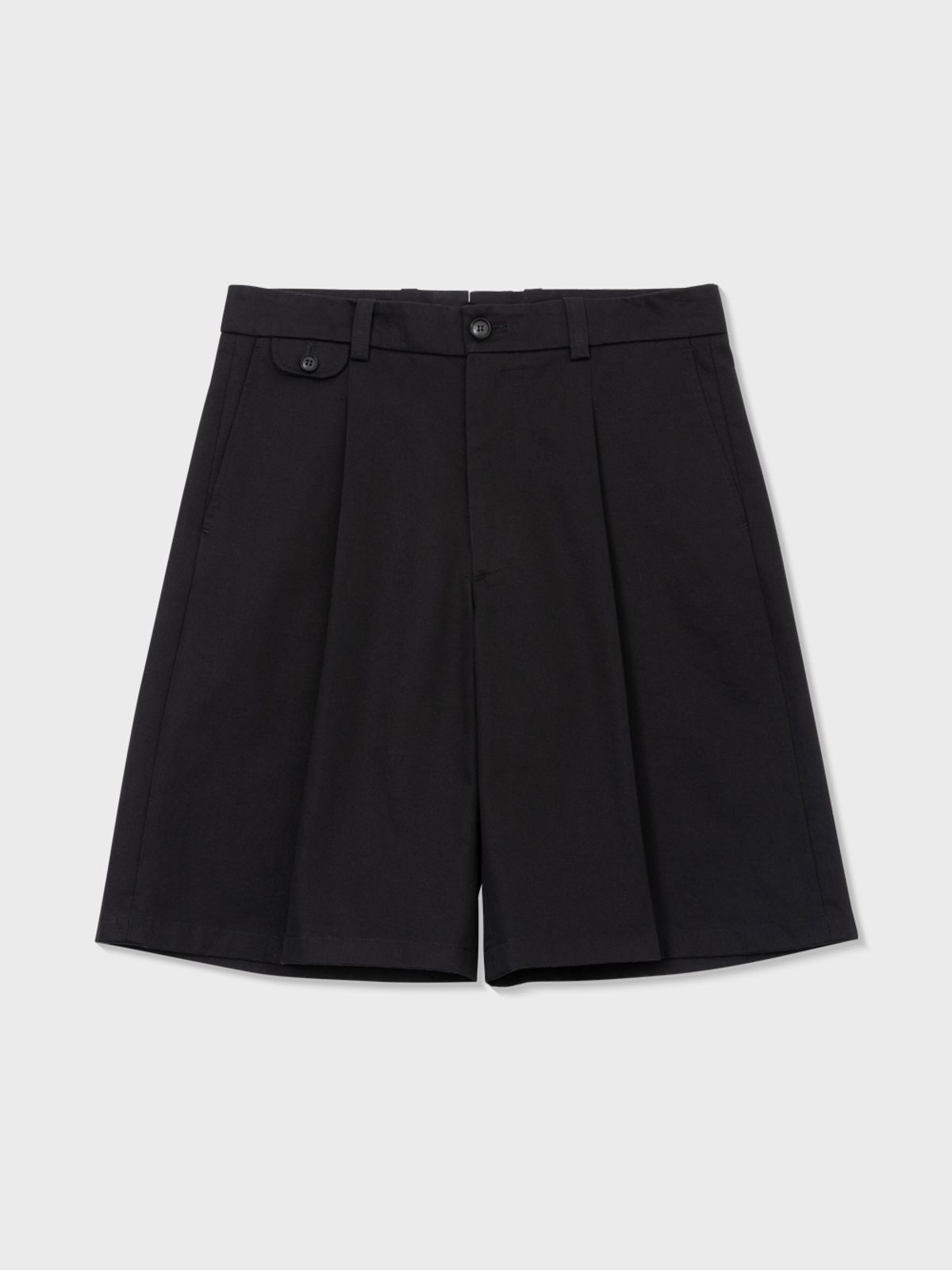 아틀리에 델디오(ATELIER DELDIO) COTTON CHINO BERMUDA SHORTS (BLACK)