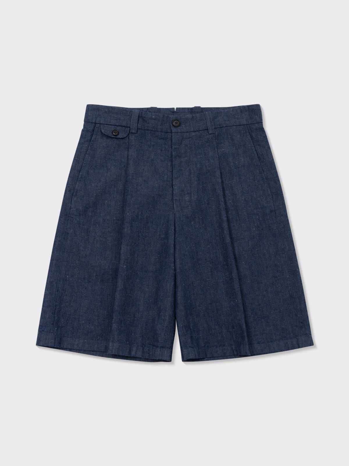 아틀리에 델디오(ATELIER DELDIO) COTTON NEP DENIM BERMUDA SHORTS (INDIGO)