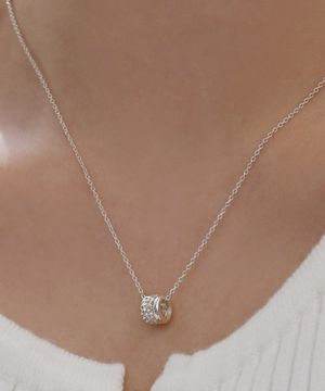 925 실버 미니 더블 원통 링 목걸이