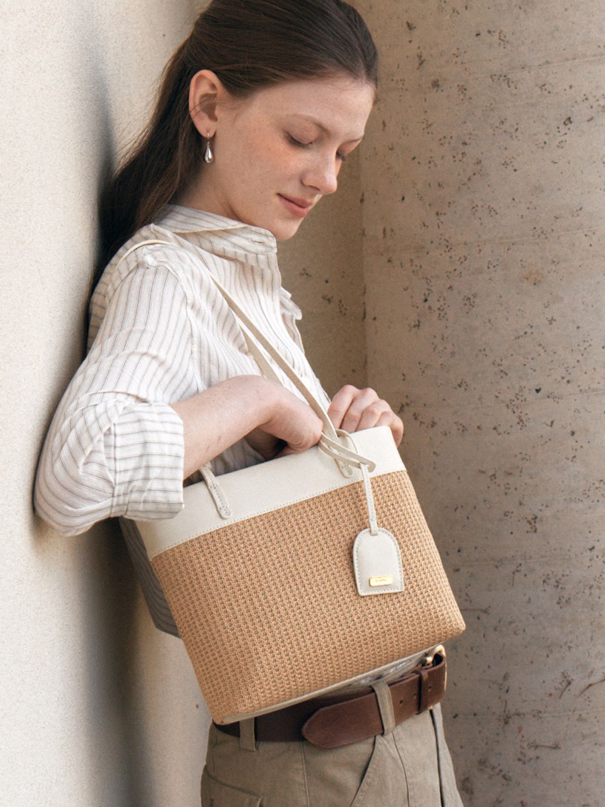 드메리엘(DEMERIEL) Elise Weaving Shoulder Bag Natural