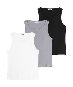 우먼 베이직 레이어드 슬리브리스 탑 3COLOR