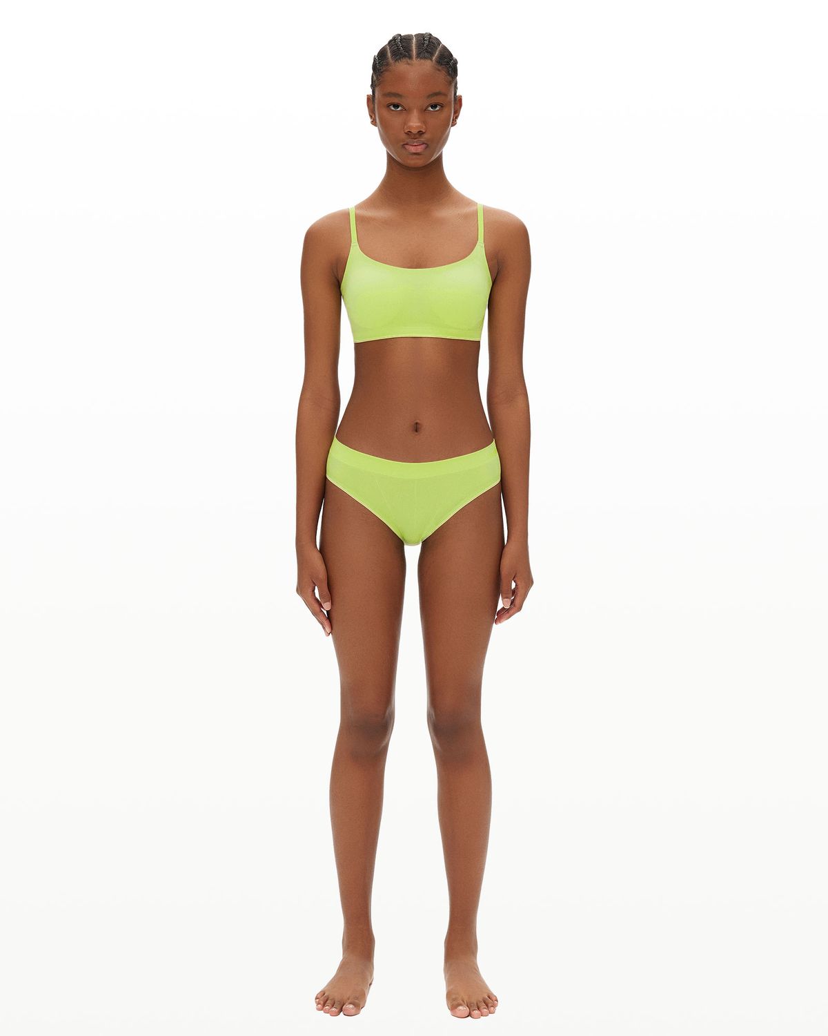 후포(HOOPOE) modal scoopneck seamless bra & brief set_sunny lime