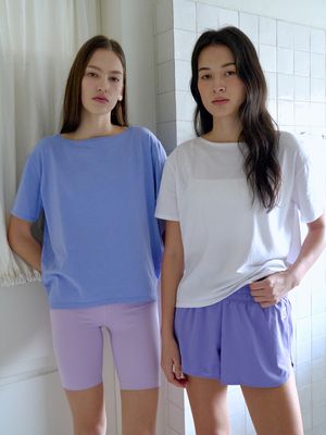 릴렉스 핏 보트넥 반팔 티셔츠_썸머라일락(FMHST4015S)