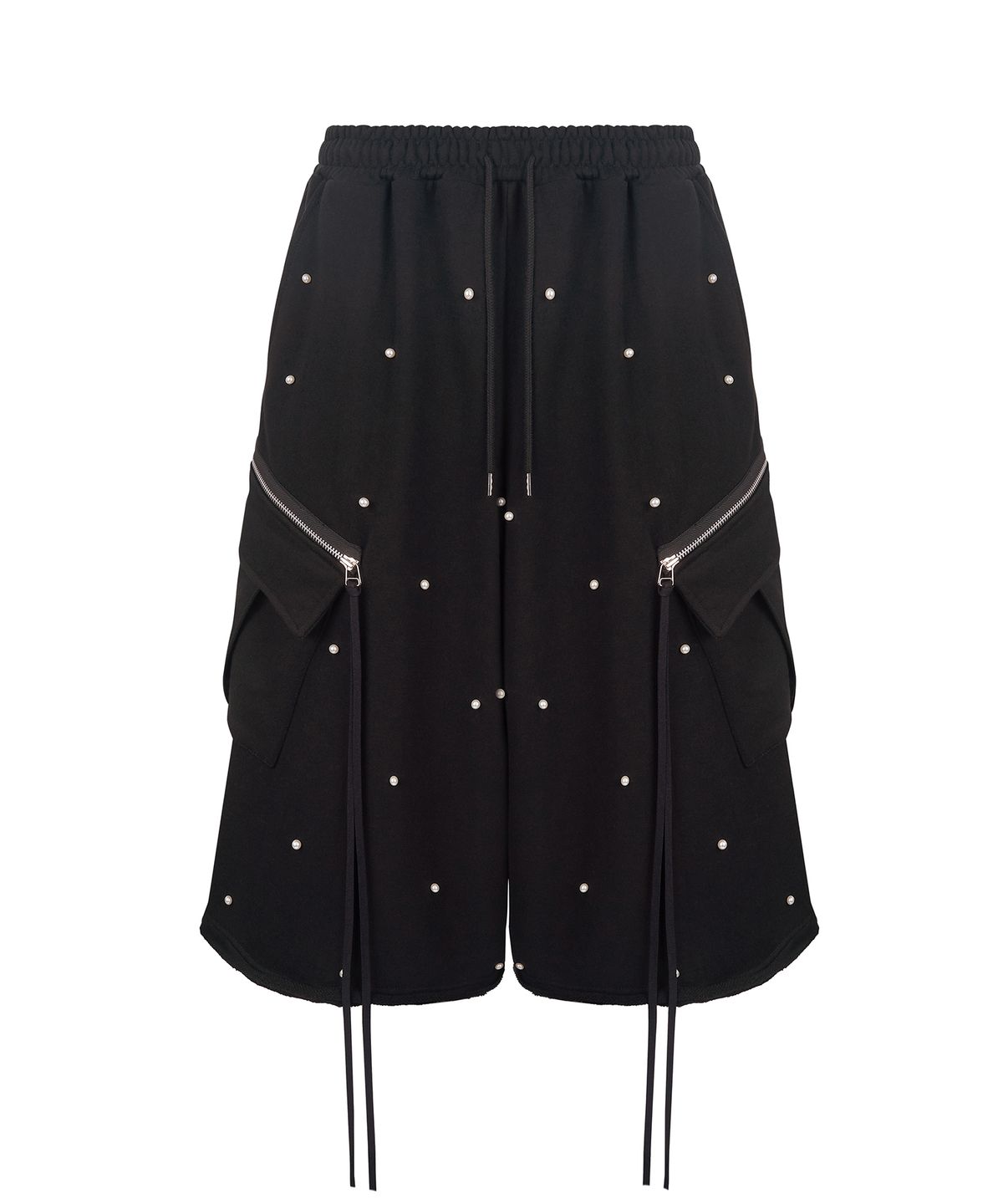 레씨토(LECYTO) Pearl Cargo Bermuda Pants_[Black]