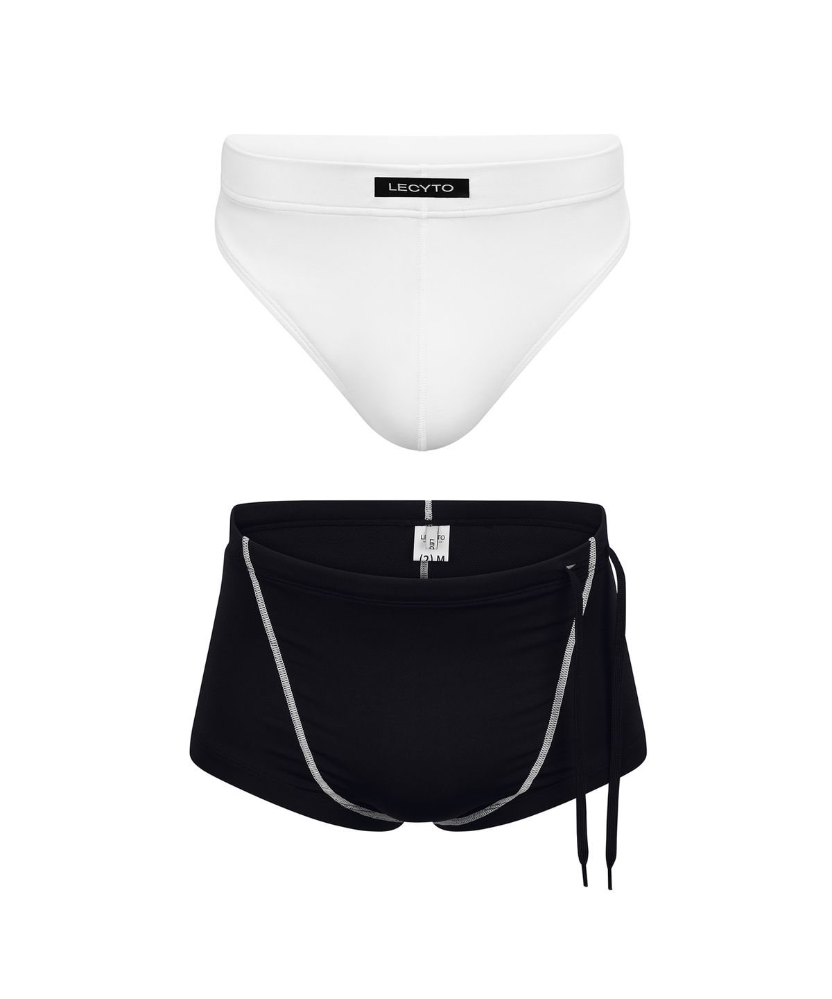 레씨토(LECYTO) Split Layer Swim Shorts_[Black]