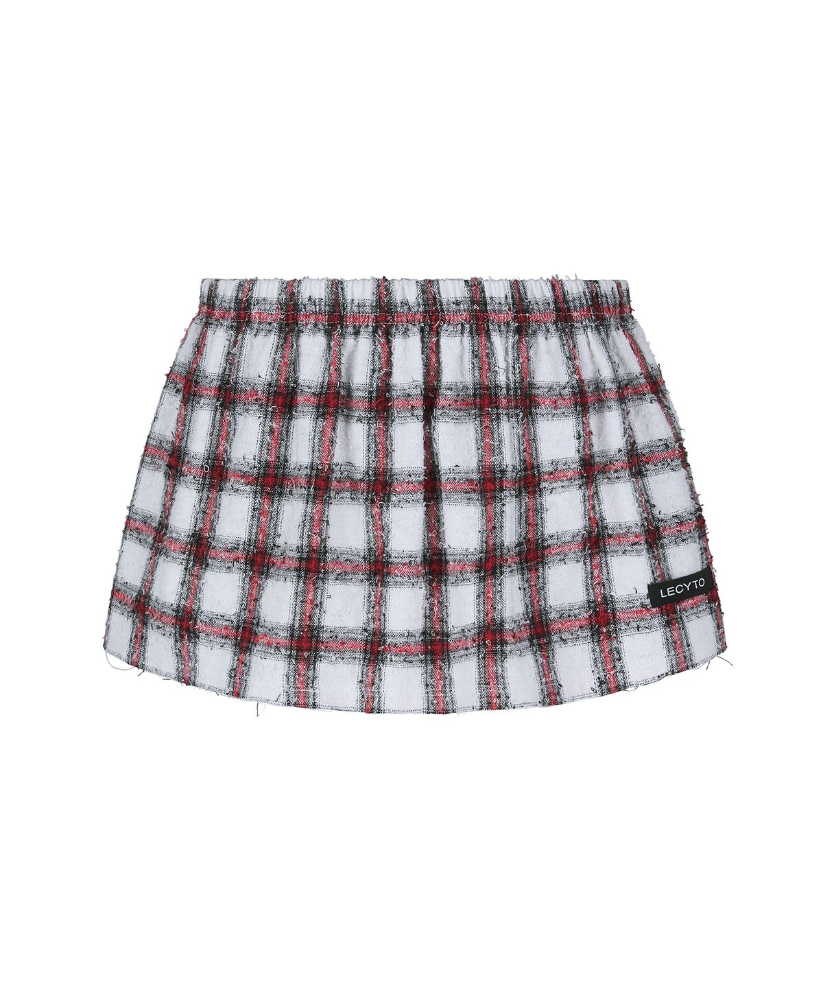 레씨토(LECYTO) Layered Punk Check Skirt_[White]