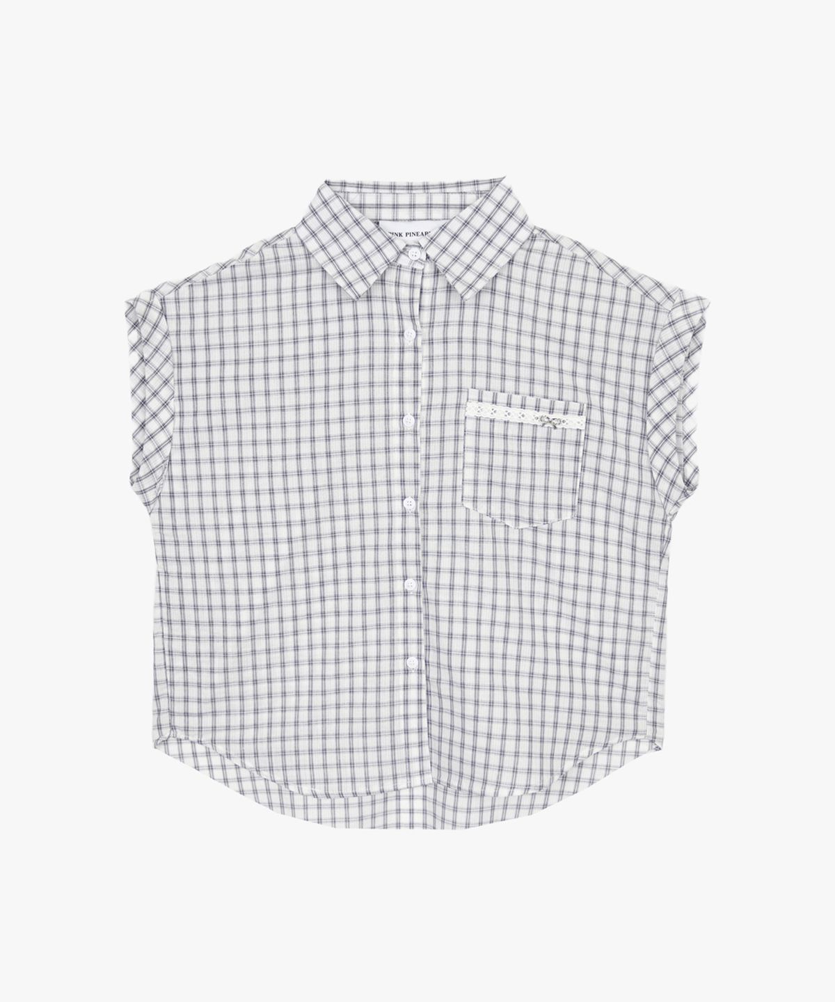 핑크파인애플(PINK PINEAPPLE) ROLLIN CHECK HALF SHIRT_BLUE