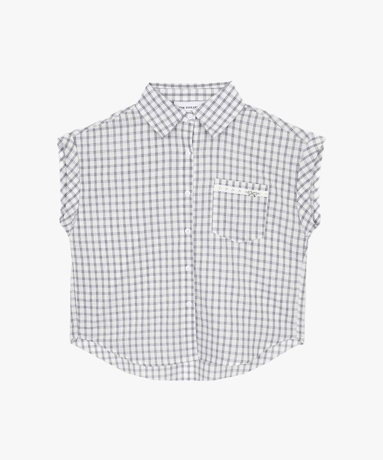 ROLLIN CHECK HALF SHIRT_BLUE