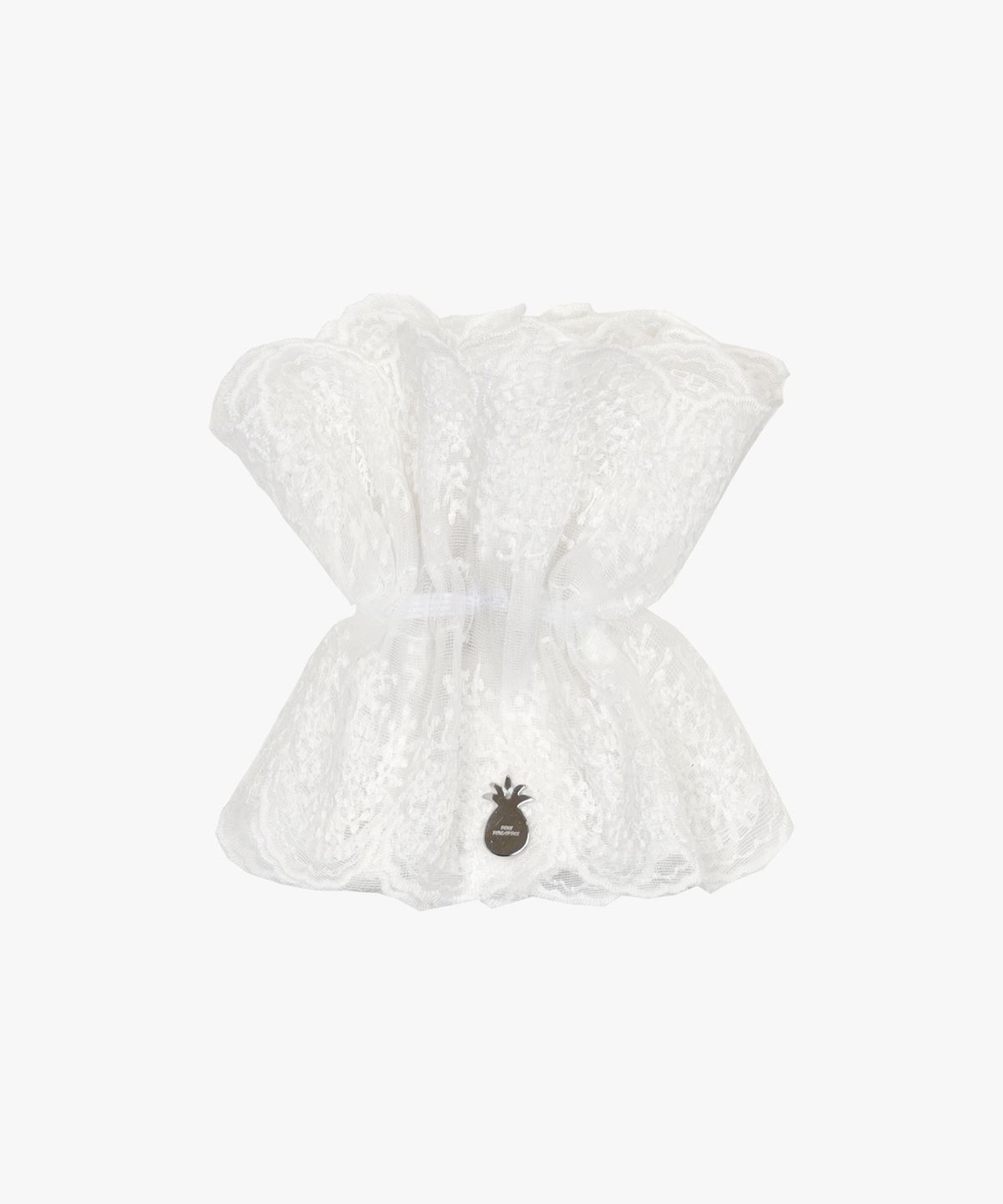 핑크파인애플(PINK PINEAPPLE) BIG LACE LAYERED SCRUNCHIE_WHITE