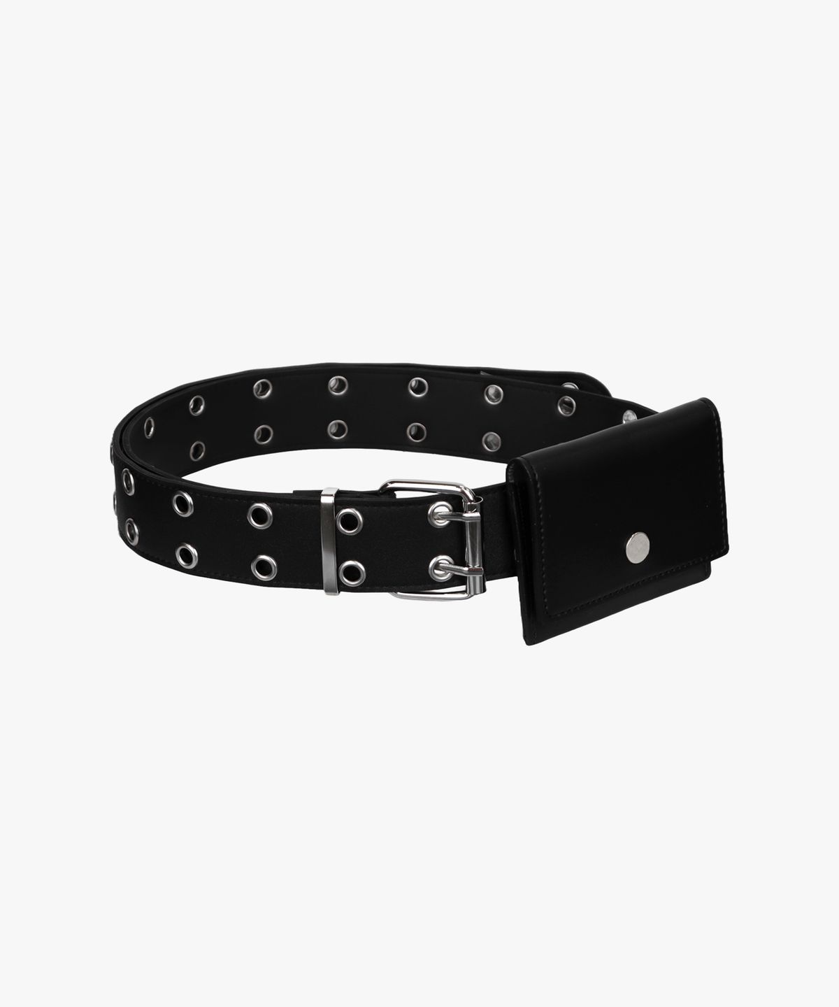핑크파인애플(PINKPINEAPPLE) DOUBLE PUNCHED MINI BAG BELT_BLACK