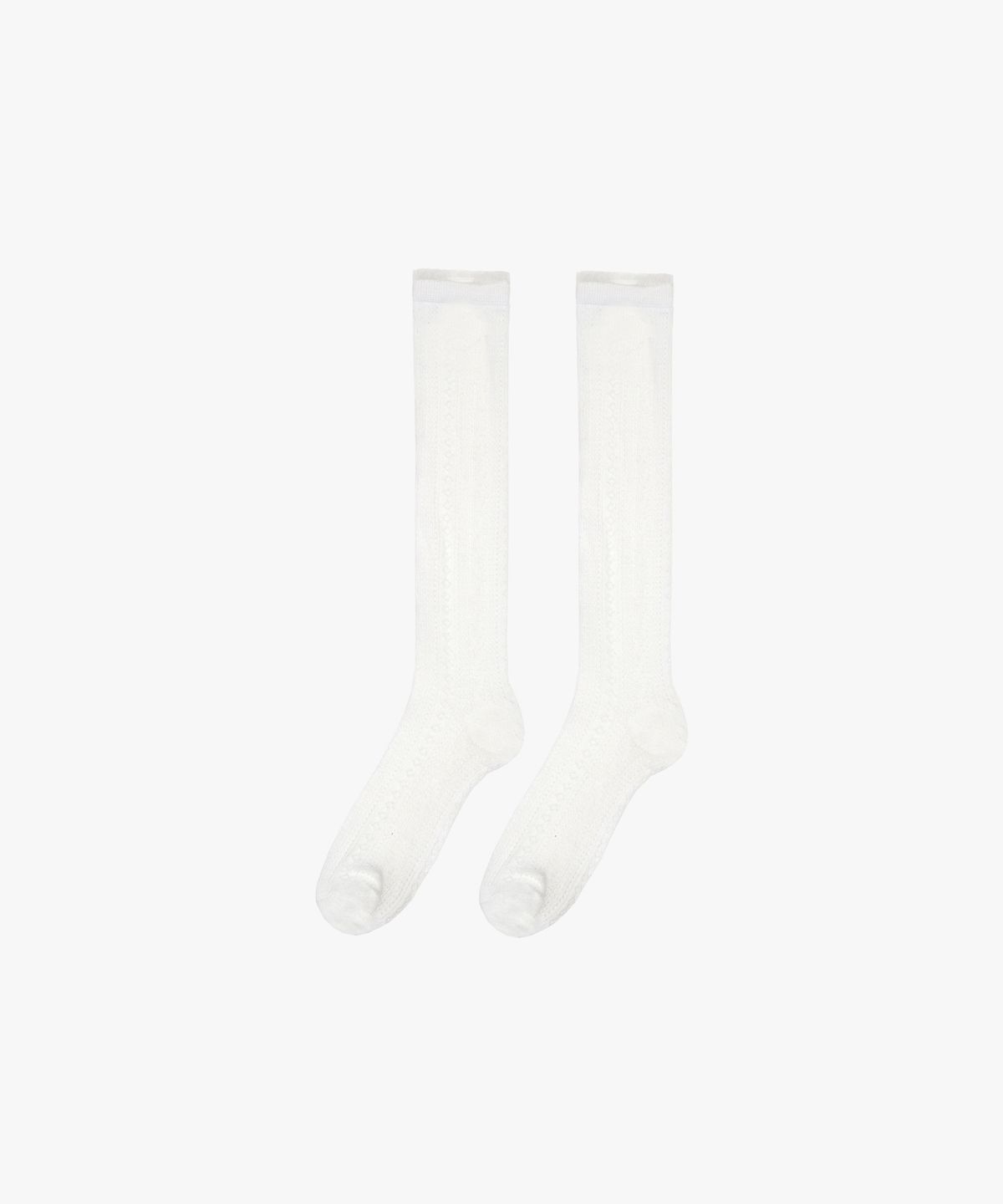 핑크파인애플(PINK PINEAPPLE) LACE SEE-THROUGH KNEE SOCKS_WHITE