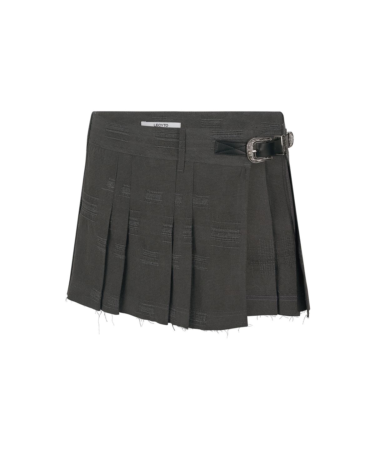 레씨토(LECYTO) Layered Short Pleated Skirt_[Charcoal]