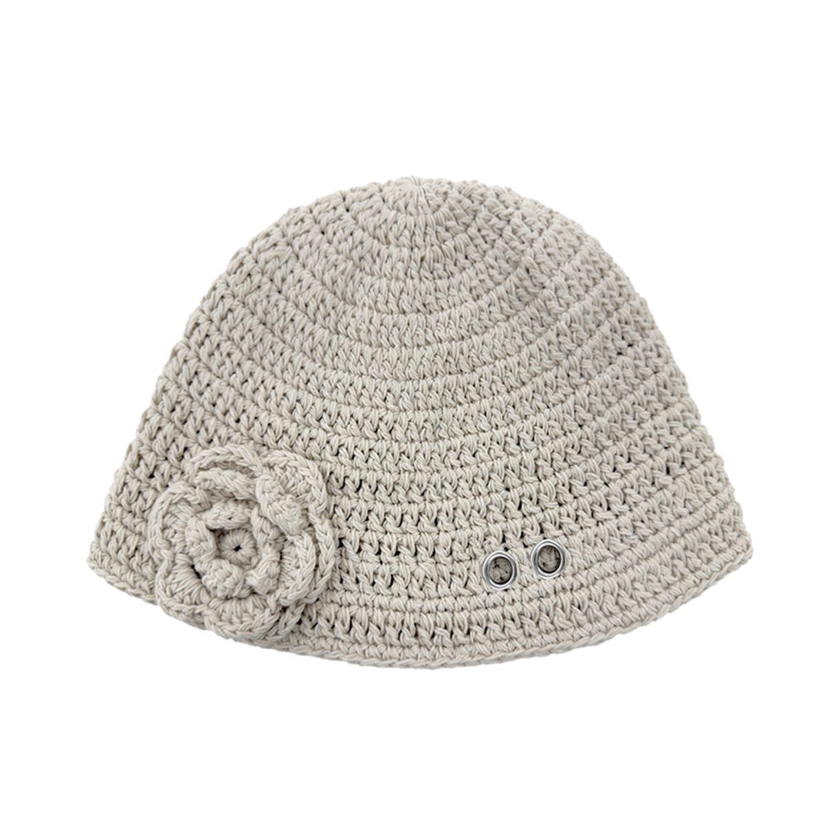 블랙 퍼플(BLACK PURPLE) 피오나 아일렛 비니 Piona Eyelet Beanie_ IVORY
